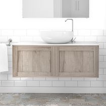 Wall-hung washbasin cabinet / wooden / contemporary...