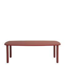 Contemporary table / MDF / solid wood base...