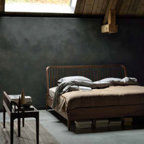 Double bed / contemporary / walnut / 180x200...