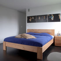 Double bed / contemporary / teak / 140x200...