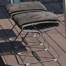Contemporary stool / lacquered metal / upholstered...