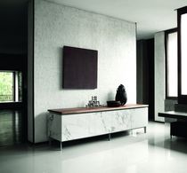 Contemporary sideboard / wooden / glass...