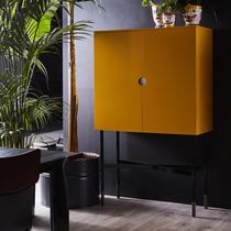 Contemporary bar cabinet / wooden / glass...