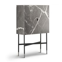 Contemporary bar cabinet / wooden / glass...