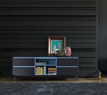 Contemporary sideboard / wooden / glass...