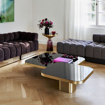 Contemporary coffee table / glass / marble...
