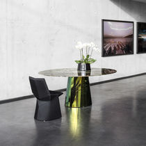 Contemporary chair / fabric / leather /...