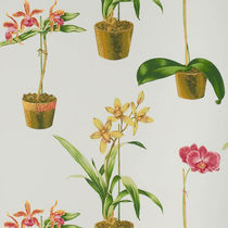 Contemporary wallpaper / floral / hand-printed...