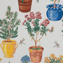 Contemporary wallpaper / floral / hand-printed...