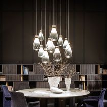 Pendant lamp / contemporary / metal / glass