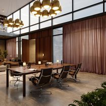 Curtain fabric / plain / iridescent / FR...