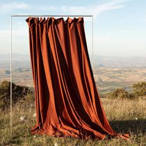 Curtain fabric / plain / FR polyester /...