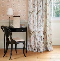 Curtain fabric / patterned / linen / viscose