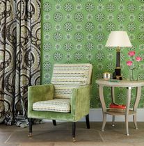 Traditional wallpaper / patterned / gray...