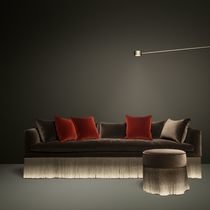Contemporary sofa / gray / brown / blue
