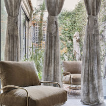 Patterned sheer curtain fabric / linen /...