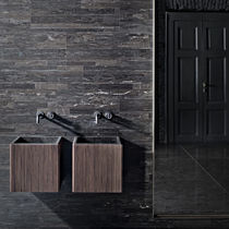 Wall-mounted washbasin / rectangular / natural...