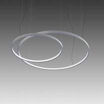 Hanging light fixture / LED / round / aluminum
