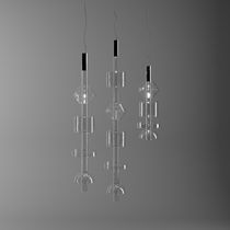 Pendant lamp / painted aluminum / borosilicate...