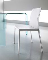 Contemporary chair / leather / metal base...