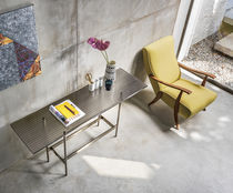 Contemporary sideboard table / glass / metal...