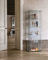 Contemporary display case / glass / aluminum...
