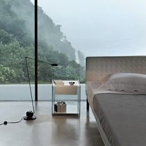 Contemporary bedside table / glass / glass...