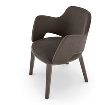 Contemporary chair / fabric / leather /...