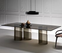 Contemporary dining table / smoked glass...