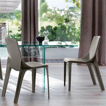 Contemporary chair / leather / metal base...