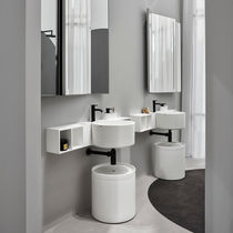 Double washbasin / wall-mounted / round...