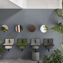 Wall-hung washbasin cabinet / ceramic /...