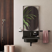 Wall-hung washbasin cabinet / ceramic /...