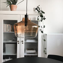Pendant lamp / bronze / glass / contemporary