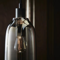 Pendant lamp / glass / contemporary / transparent