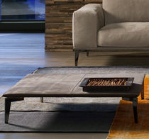 Contemporary coffee table / leather / rectangular...