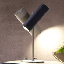 Table lamp / aluminum / leather / contemporary