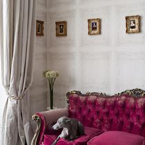 Classic wallpaper / baroque / white / non-woven