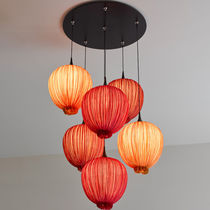 Pendant lamp / metal / silk / contemporary
