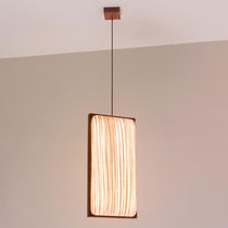 Pendant lamp / silk / oak / contemporary
