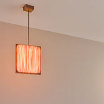 Pendant lamp / silk / oak / contemporary