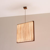 Pendant lamp / silk / oak / contemporary