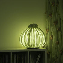 Table lamp / silk / contemporary / red