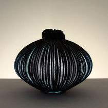 Table lamp / silk / contemporary / black
