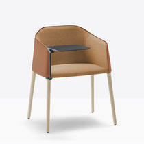 Contemporary chair / fabric / leather /...