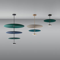 Pendant lamp / metal / textile / contemporary