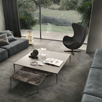 Contemporary coffee table / aluminum / rectangular...
