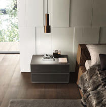 Contemporary bedside table / glass / lacquered...