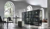 High sideboard / contemporary / glass /...
