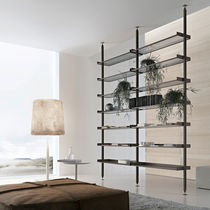 Contemporary bookcase / solid wood / aluminum...